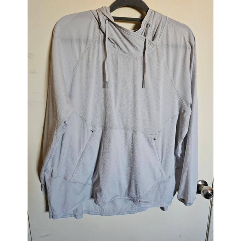 Athleta Teton Anarok Jacket Gray Jacket Hoodie Logo‎ Zip Pocket